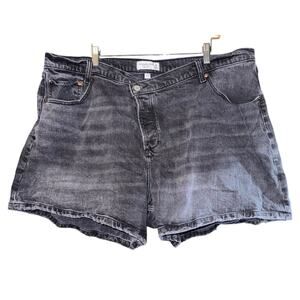 Abercrombie & Fitch Women's Washed Black Denim Shorts
